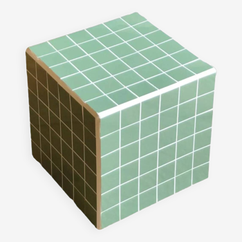Table d'appoint cube en céramique