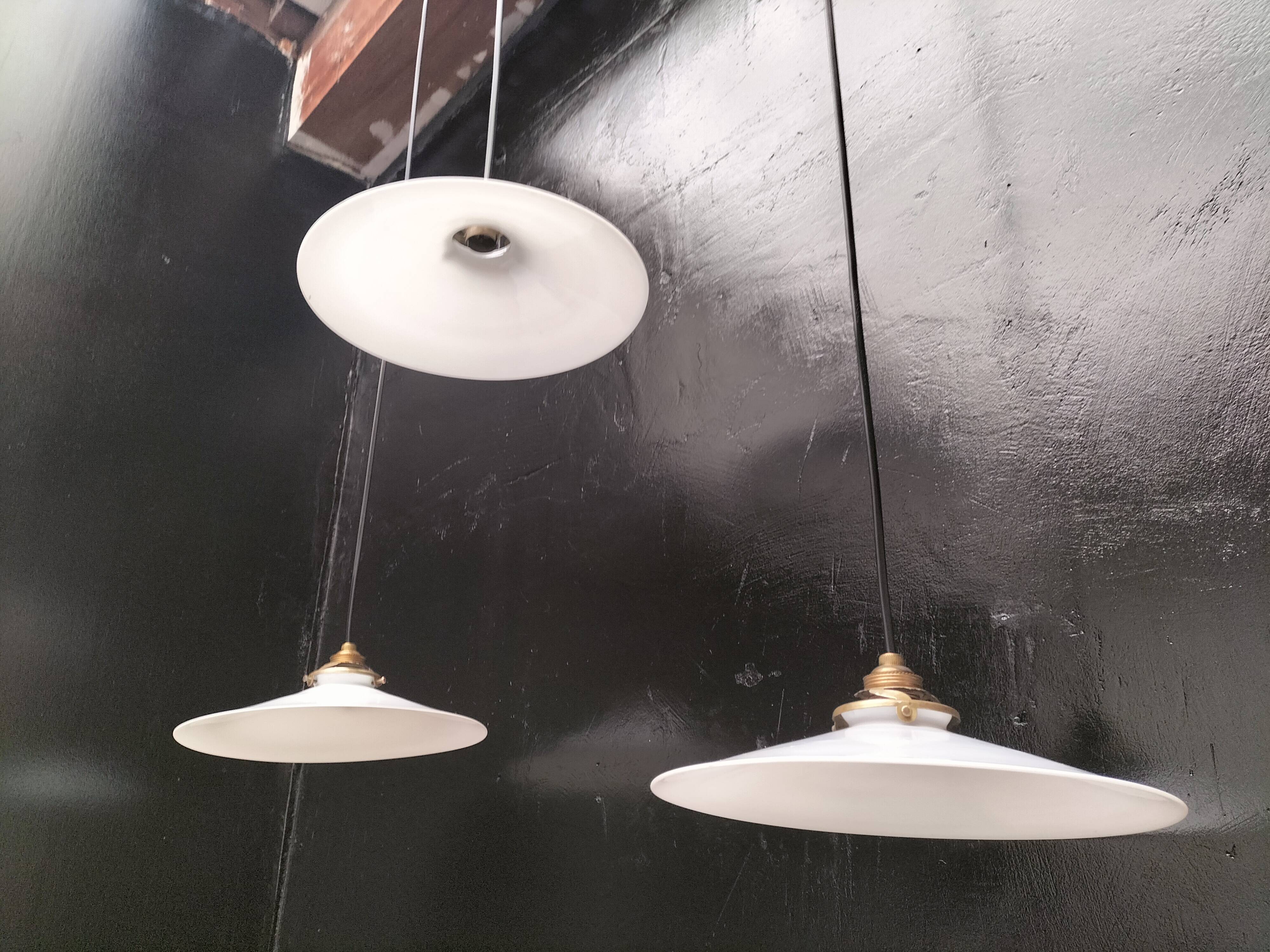 Opaline pendant lights