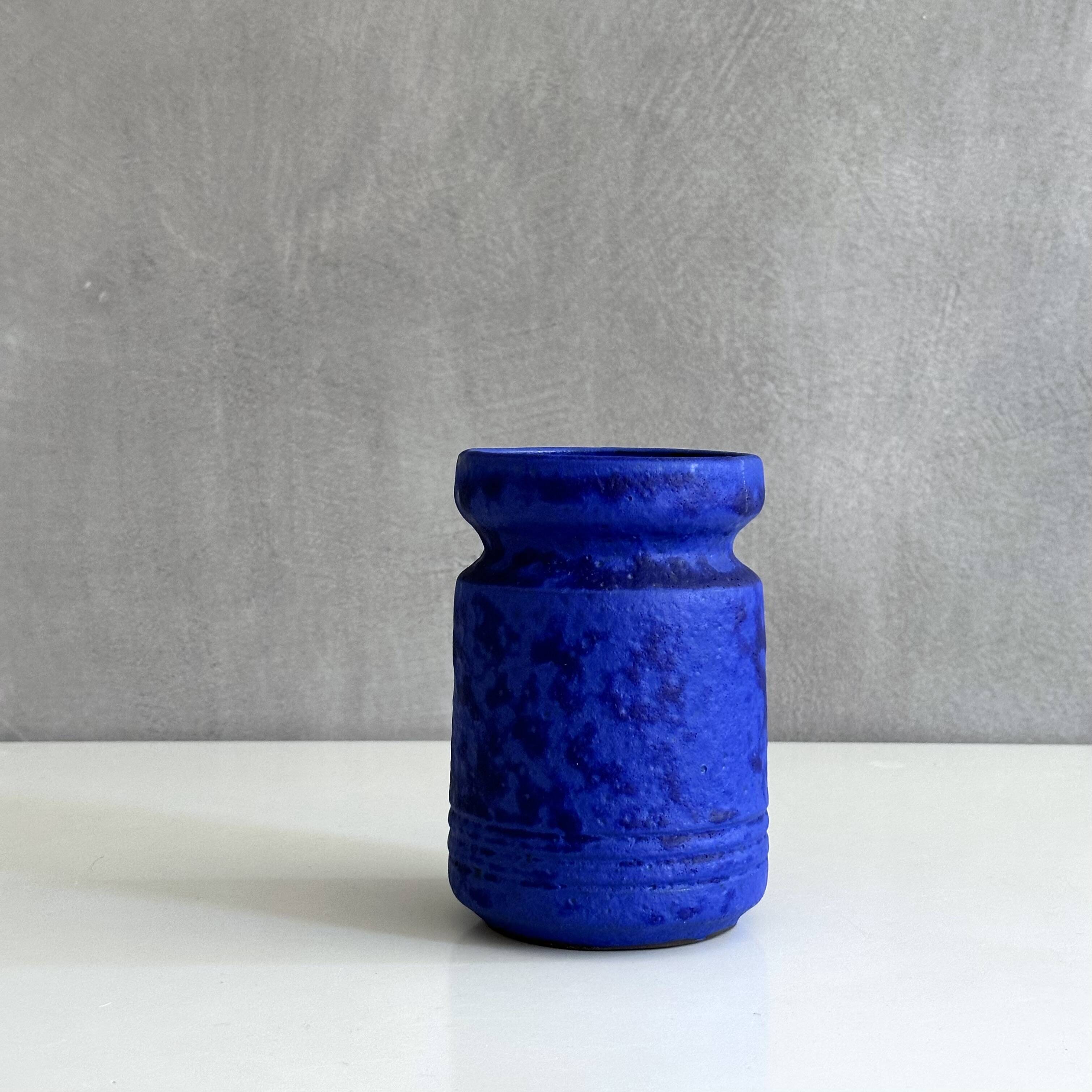Vintage Studio Pottery Vase – Hartwig Heyne (Hoy), Deep Blue, WGP, 70's