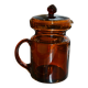 Vintage Hand Blown Brown Glass Pitcher/Carafe with Lid