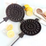 Antique Waffle Iron. French Godin Waffle Maker. Cast Iron Waffle Pan.