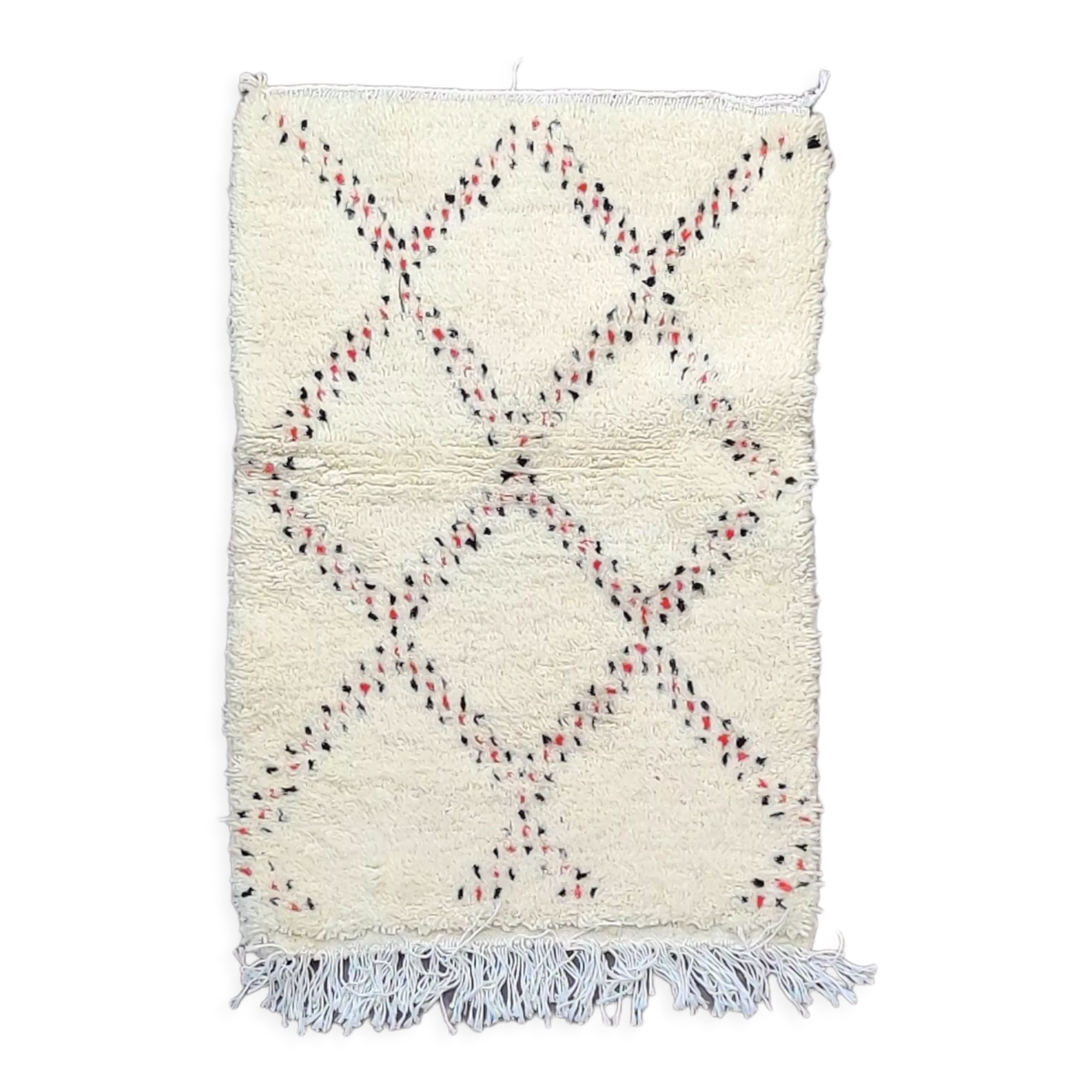 Tapis berbère losanges rouge et noir 70x105 cm