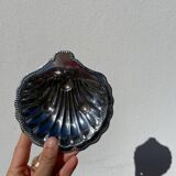 Silver metal shell butter dish