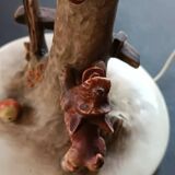 Goebel design Hummel ceramic lamp base with child on an apple tree, 1960s