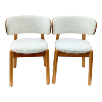 2 chaises bouclette blanche