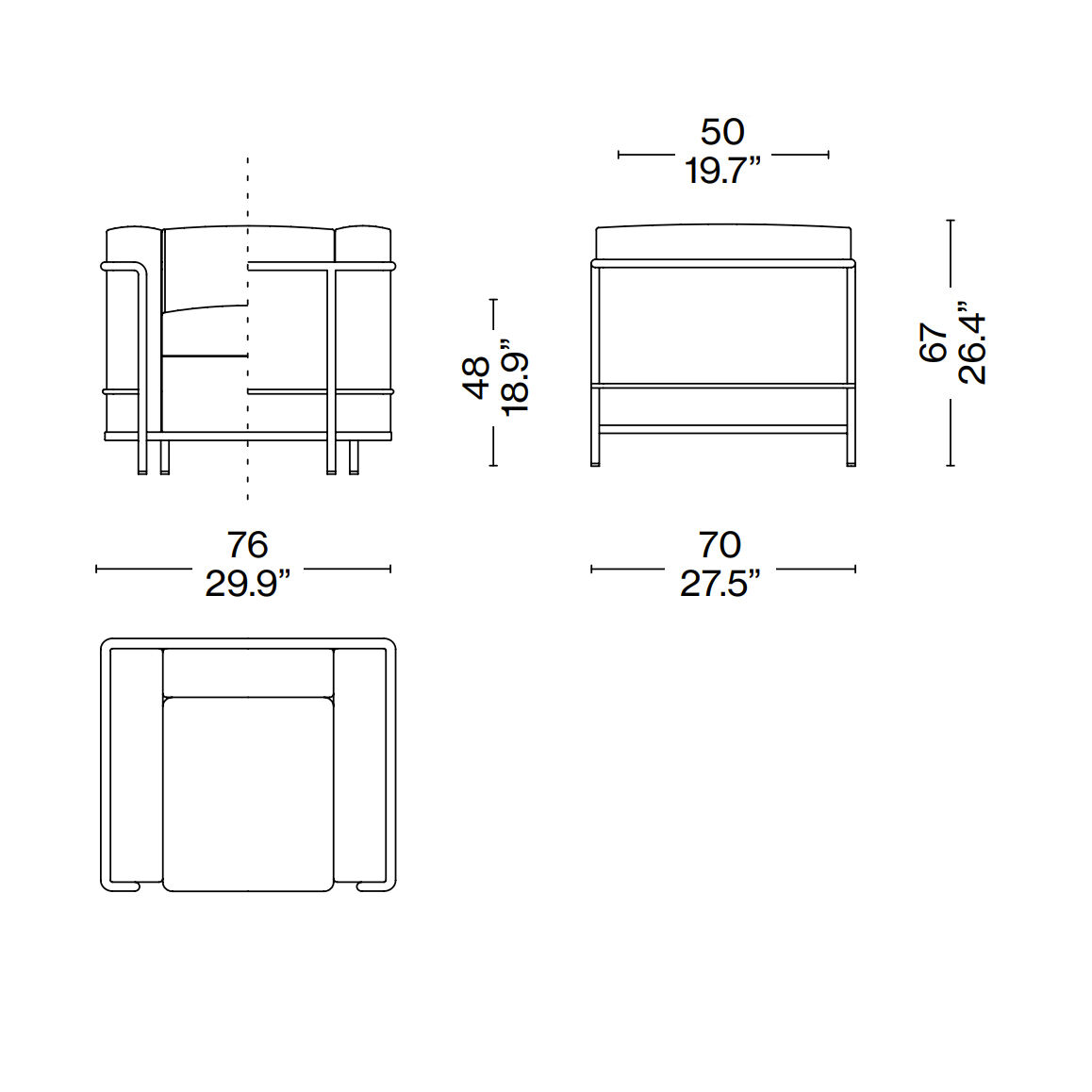 Cassina LC2 armchair, by Le Corbusier