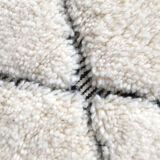Moroccan Berber carpet blessed ouarain ecru with black engraved diamonds 296x205cm