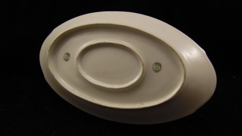 Limoges Legrand porcelain saucière tricolour décor