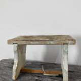 Small stool or Hungarian bench in pastel blue.