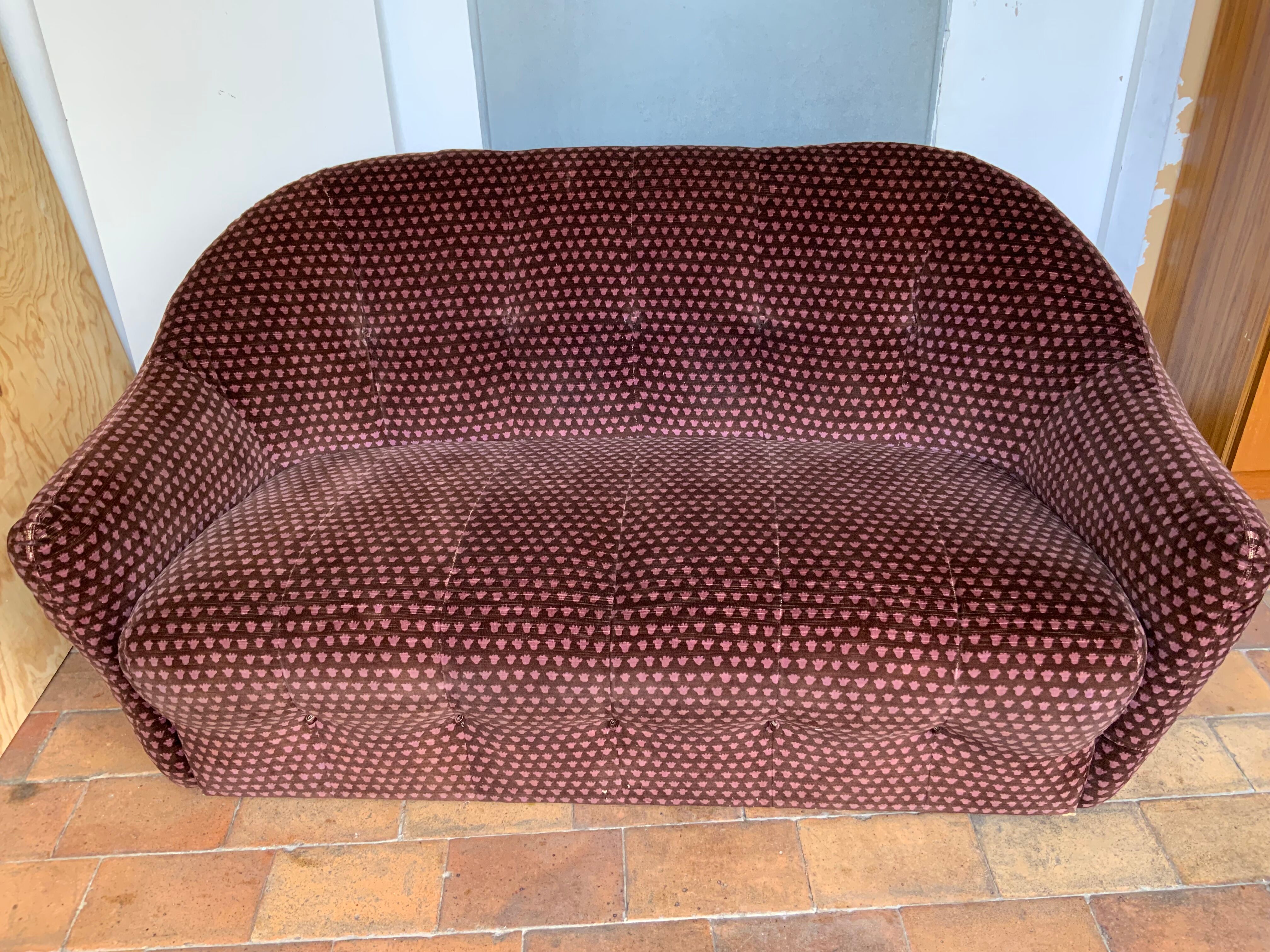 Vintage velvet sofa