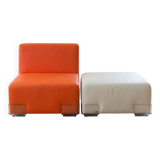 Ensemble Chauffeuse et Pouf "Plastics" - Design Piero Lissoni pour Kartell