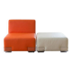 Ensemble Chauffeuse et Pouf "Plastics" - Design Piero Lissoni pour Kartell