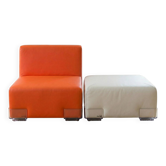 Ensemble Chauffeuse et Pouf "Plastics" - Design Piero Lissoni pour Kartell