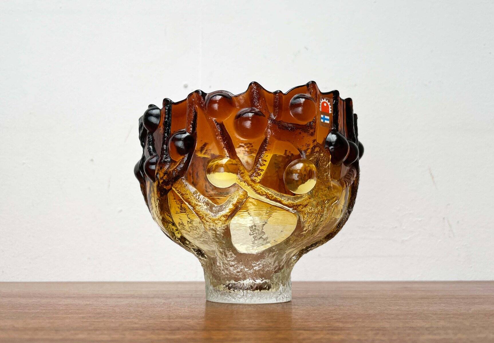 Mid-Century Modern Art Glass Tree Bowl by Kai Blomqvist for Kumela, Finland, 1960s