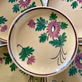 Flower earthenware dessert plates