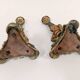 Pair of Empire/Restoration style candlesticks - green marble and bronze.