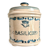 “BASILICUM” apothecary jar in glazed ceramic