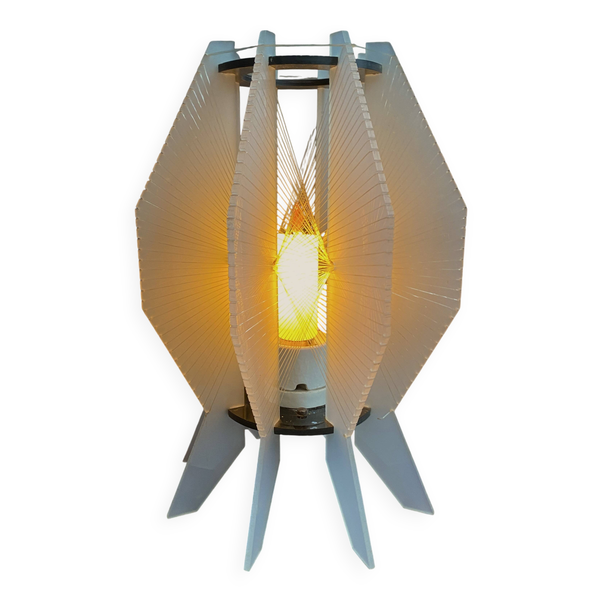 White accrylic wire table lamp 1970s