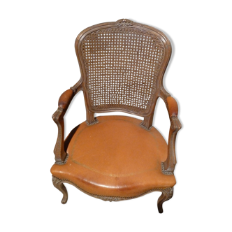 Fauteuil en cuir rouge