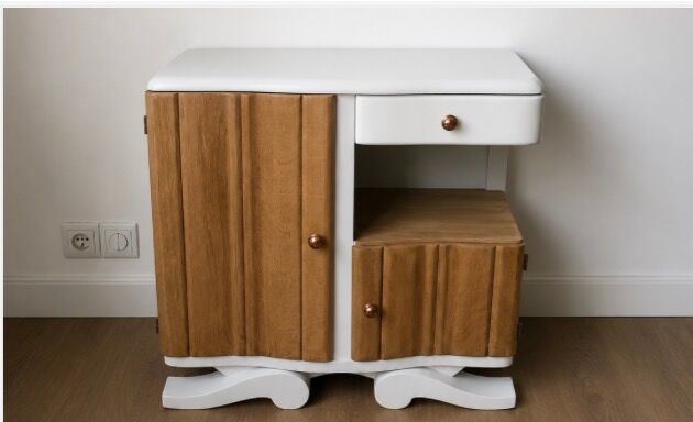 Antique Art Deco bedside table from the 1930s.