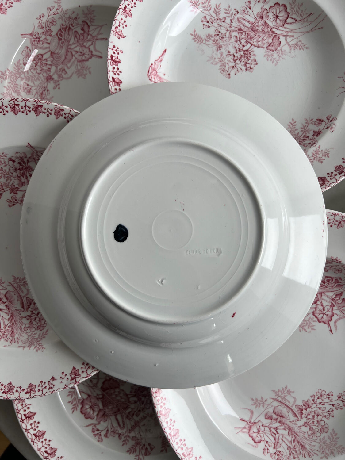 Set of 8 hollow plates - Onnaing Moisson Terre de fer