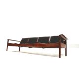 Rare vintage 4-seater rosewood Leolux sofa made in the 1960s