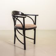 4 Wooden Black Lacquered Thonet Triangle Dining Chairs Model 87, 1980s