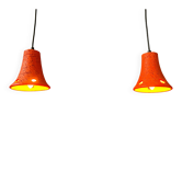 2 retro ceramic orange pendants