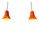 2 retro ceramic orange pendants