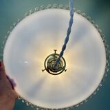 XXL vintage opaline lampshade pendant light