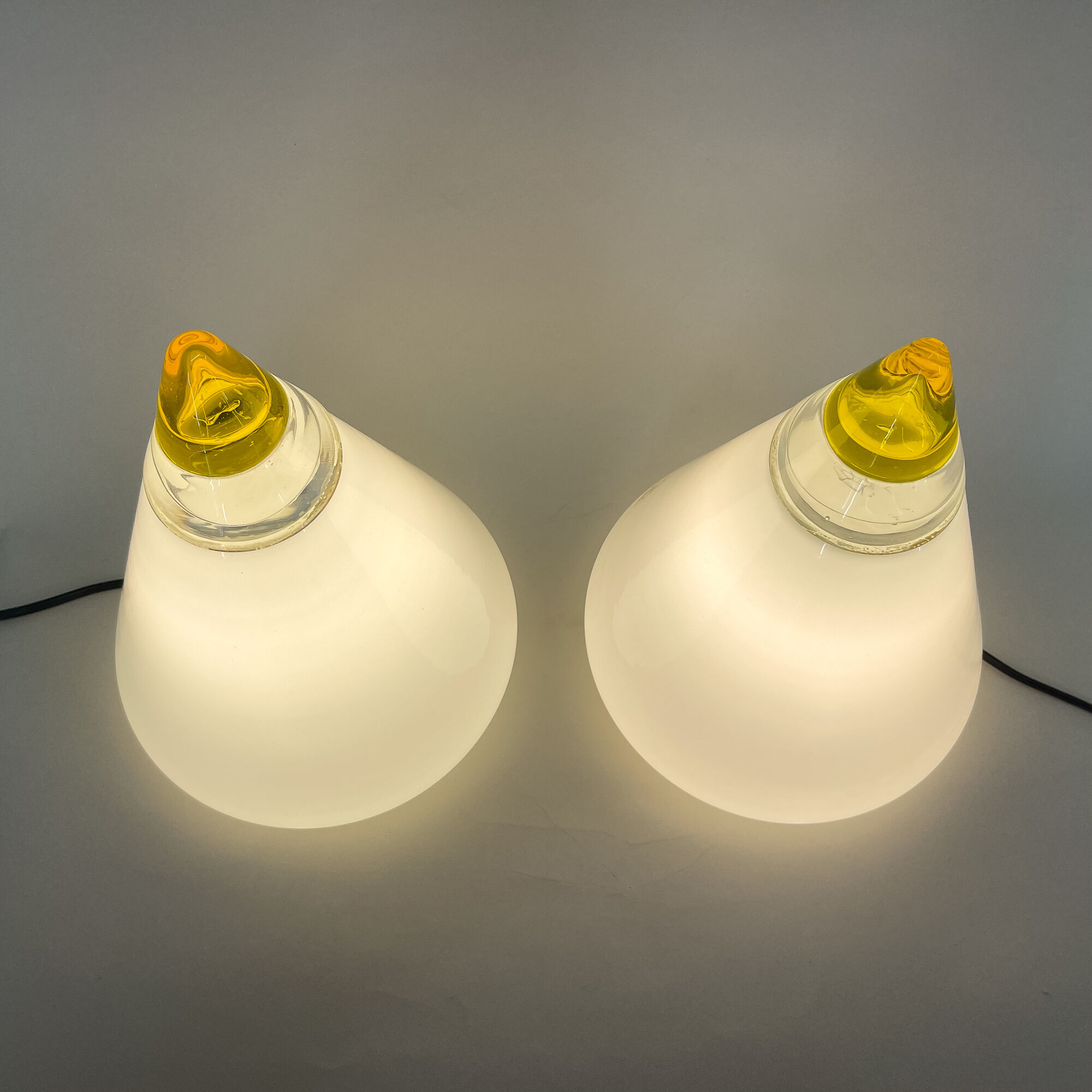 Pair of Vetri Murano table lamps by Giusto Toso, 1970's