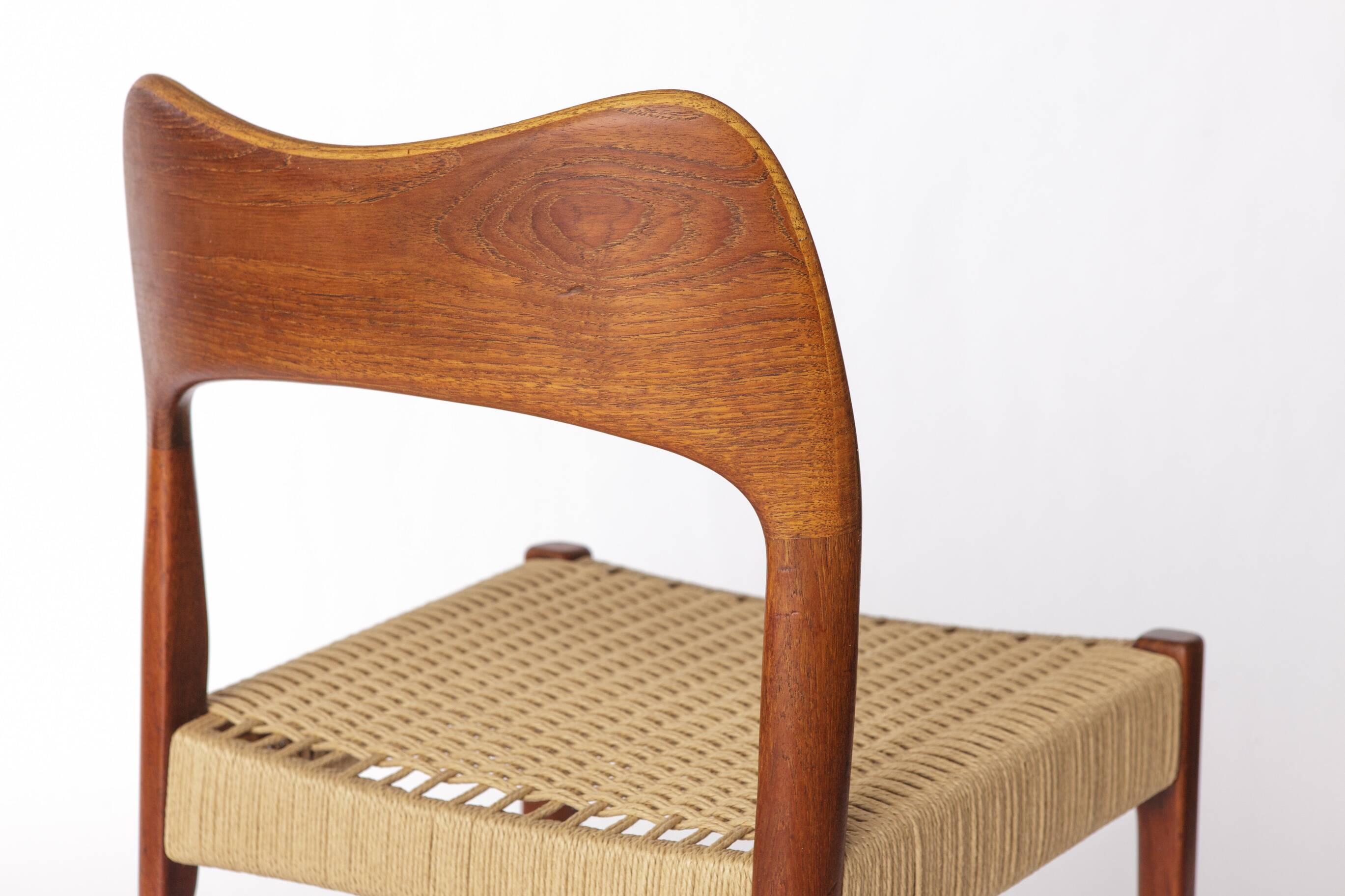 1 of 8 Arne Hovmand-Olsen Chair for Mogens Kold, Danish Teak & Danish Cord