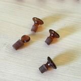 Set of 4 old small glass bottles iodine dye with cap