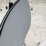 Set of two vintage grey Formica and chrome chairs.