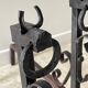 Pair of vintage steel brutalist andirons