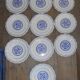 Service of 8 flat plates and 2 blue gien dishes