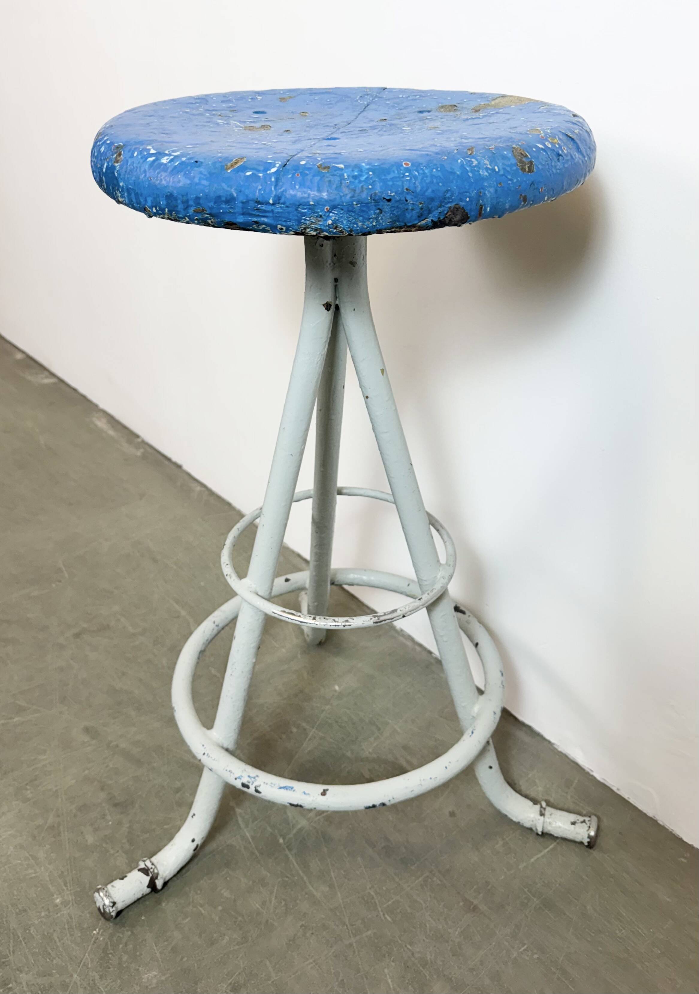 Grey Industrial Workshop Stool, 1960s