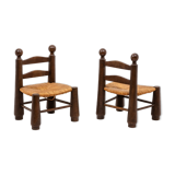 Pair of straw chairs, 1940s