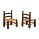 Pair of straw chairs, 1940s