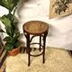 Curved wooden bar stool and cannage