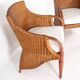 Pair of wooden and wicker armchairs