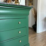 Louis Philippe chest of drawers with solid wood and marble top