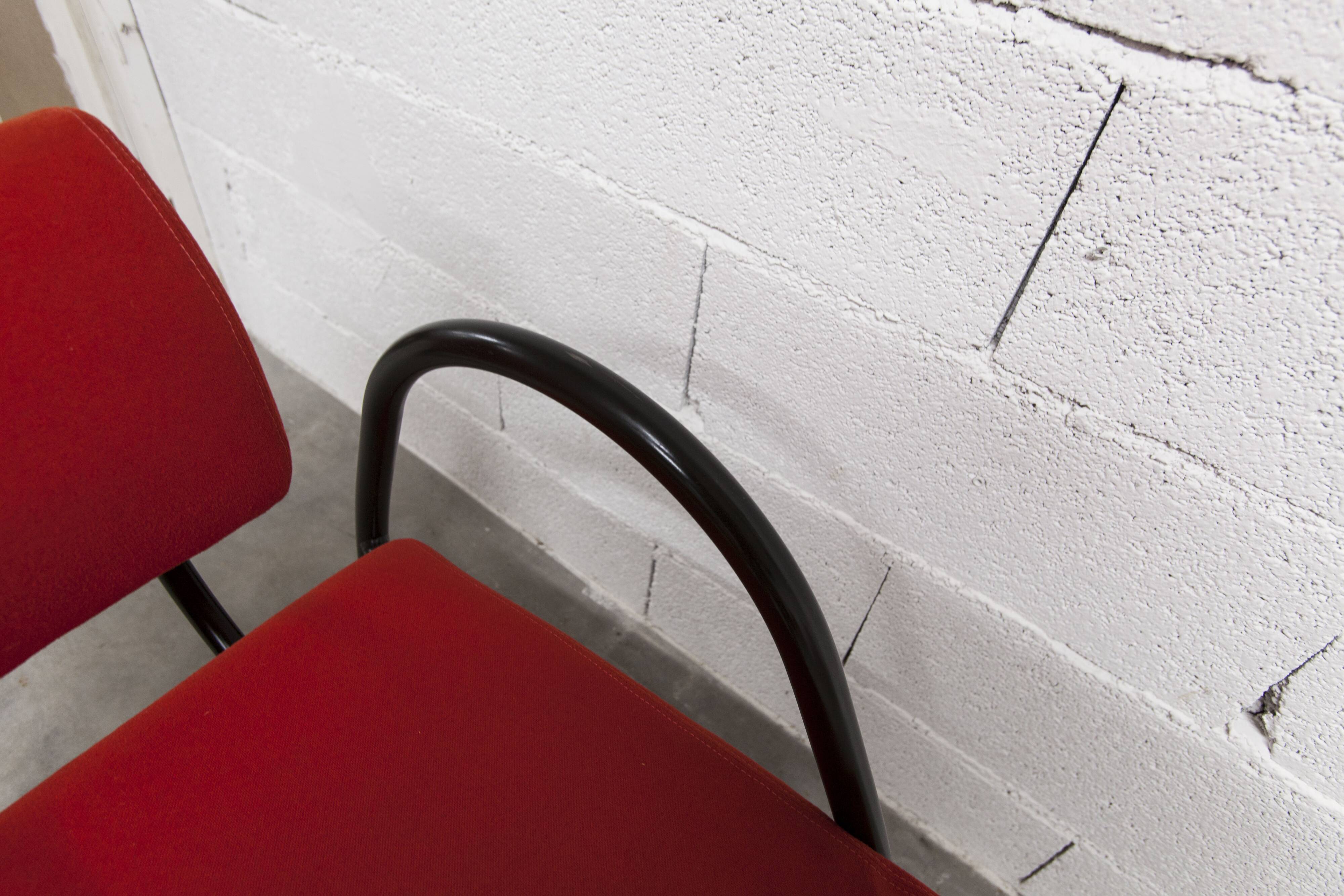 Ensemble canapé et 2 fauteuils design 2001 rouge