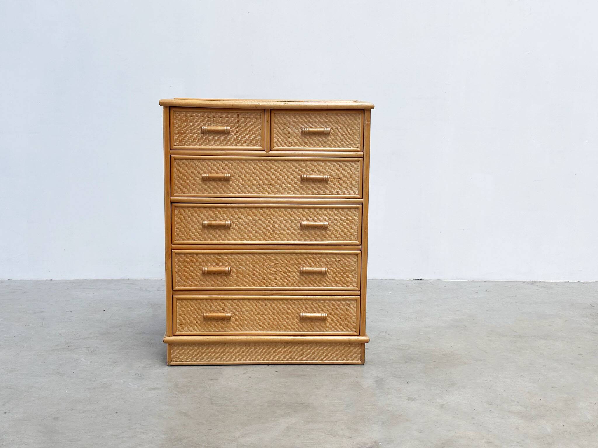 1970s bamboo and rattan cabinet