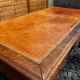 Antique oak desk - leather top