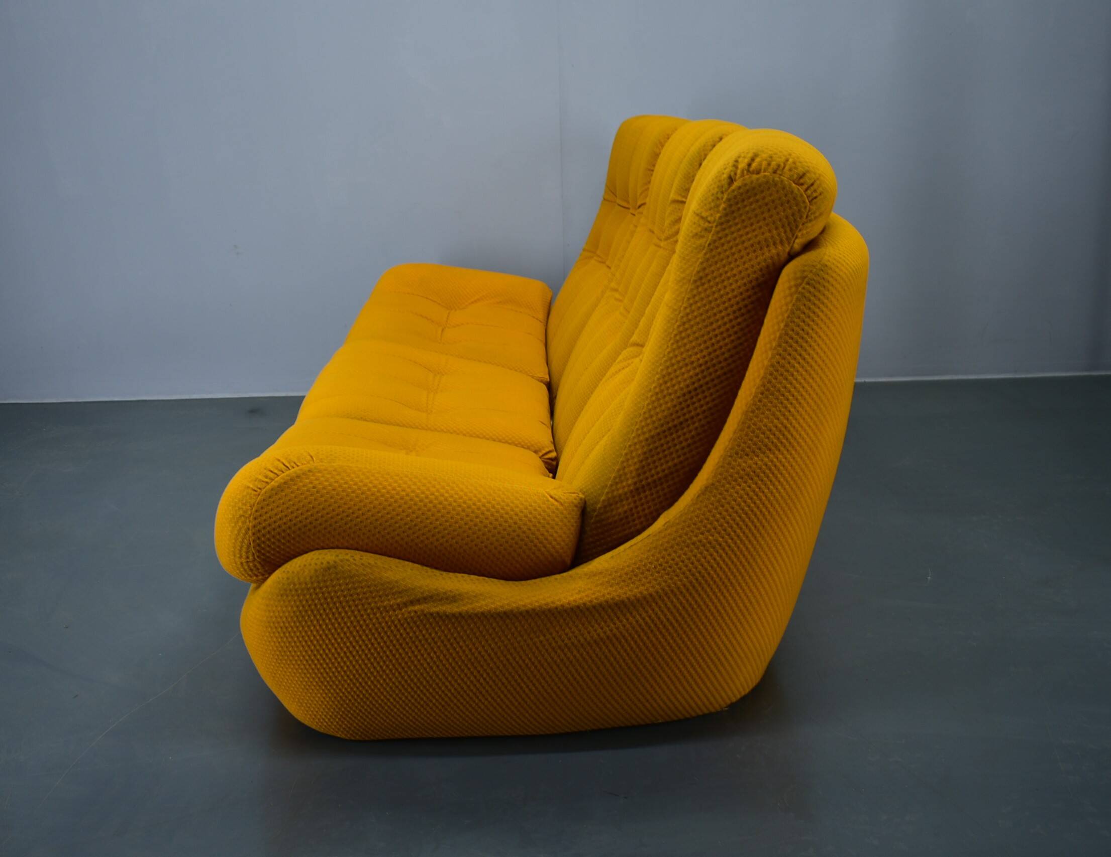 20th century, yellow Atlantis three-seater sofa, 1960s