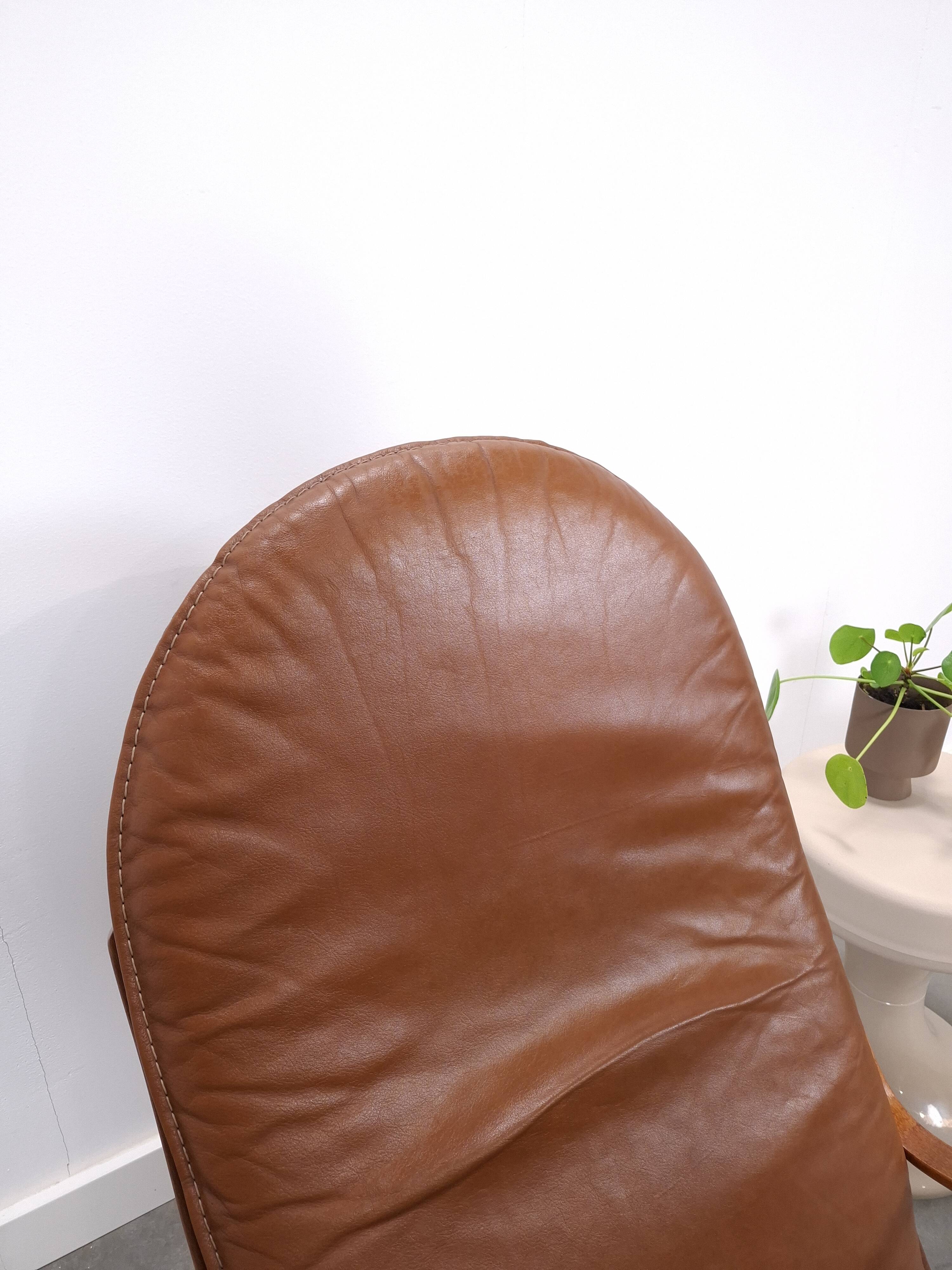 Leren Nonna fauteuil à bascule Paul Tuttle, Strässle, fauteuil à bascule