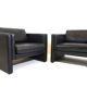 Knoll Studio Line set of 2 leather armchairs by Jürgen Lange