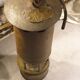 Old miner's lamp with baccarat glass