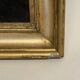 Oil on canvas 19th century young child carrying his cat gilded frame